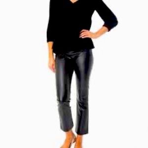 Tuckernuck Black Faux Leather Ashford Pants Sz L - EUC